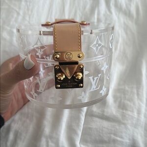 Louis Vuitton Transparent Monogram Case with Tan and Gold Details